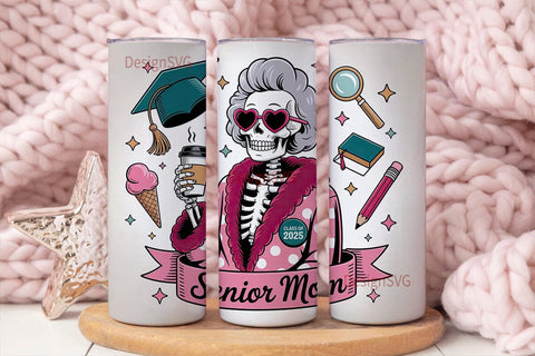 Senior Mom 2025 Tumbler Wrap Sublimation DesignSVG 