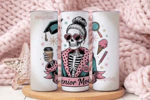 Senior Mom 2025 Tumbler Wrap Sublimation DesignSVG 