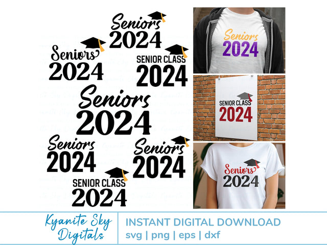 Seniors 2024 High School Graduation Senior Class of 2024 SVG Kyanite Sky Digitals 