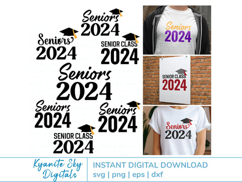Seniors 2024 High School Graduation Senior Class of 2024 SVG Kyanite Sky Digitals 