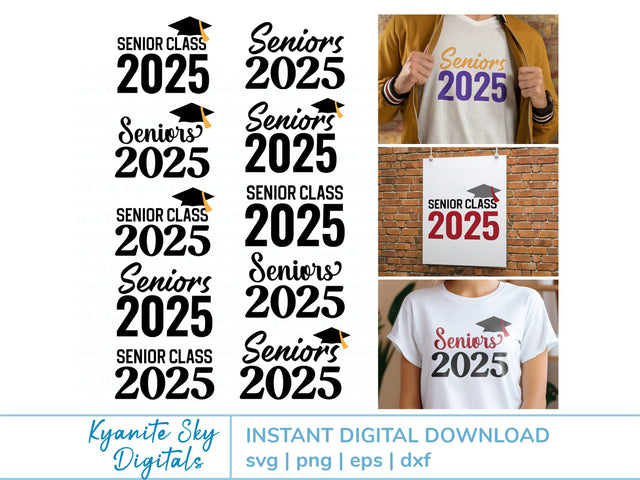 Seniors 2025 SVG bundle high school graduation senior class SVG Kyanite Sky Digitals 