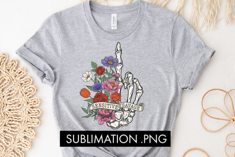 Sensitive Savage Motivational Halloween Sublimation PNG Sublimation Freeling Design House 