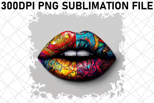 Sensuous Lip Print - Sublime Beauty for DIY Projects Sublimation afrosvg 