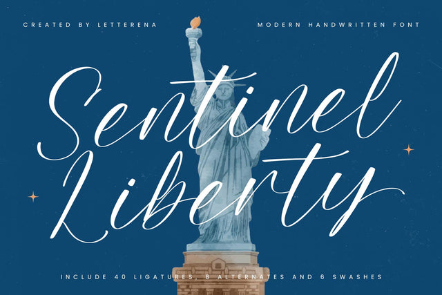 Sentinel Liberty - Modern Handwritten Font Font Letterena Studios 