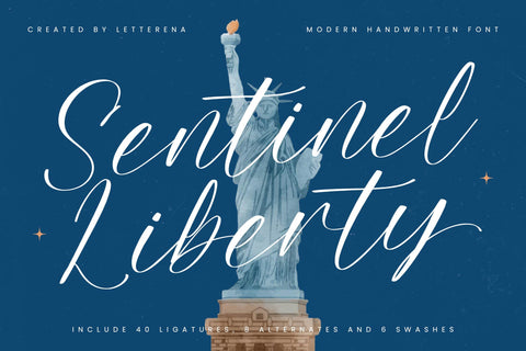 Sentinel Liberty - Modern Handwritten Font Font Letterena Studios 