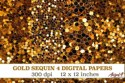 Sequin digital papers, gold digital paper, sparkles textures Digital Pattern Angelina Semenova 