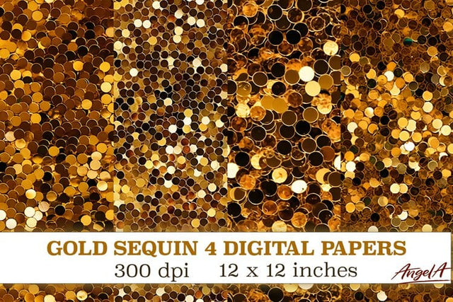 Sequin digital papers, gold digital paper, sparkles textures Digital Pattern Angelina Semenova 