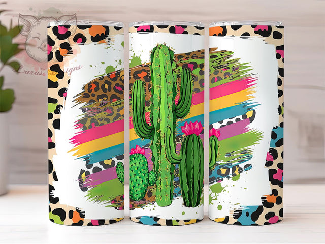 Serape Cactus Western 20oz Tumbler Wrap, Cactus Western Tumbler, 20oz Sublimation Tumbler, Southwest Style Tumbler, Boho Western Tumbler, Colorful Serape Design, Rustic Desert Tumbler Sublimation Lara' s Designs 