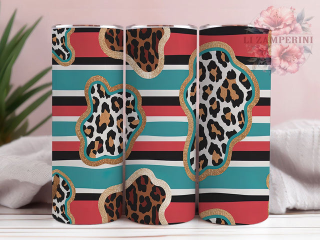 Serape Cowhide Leopard Western Tumbler, Western Glitter Tumbler, 20oz Tumbler Sublimation, Southwestern Tumbler Design, Digital Tumbler Wrap, Boho Cowgirl Tumbler Sublimation Li Zamperini 