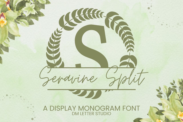 Seravine Split Monogram Font Font Dm Letter Studio 