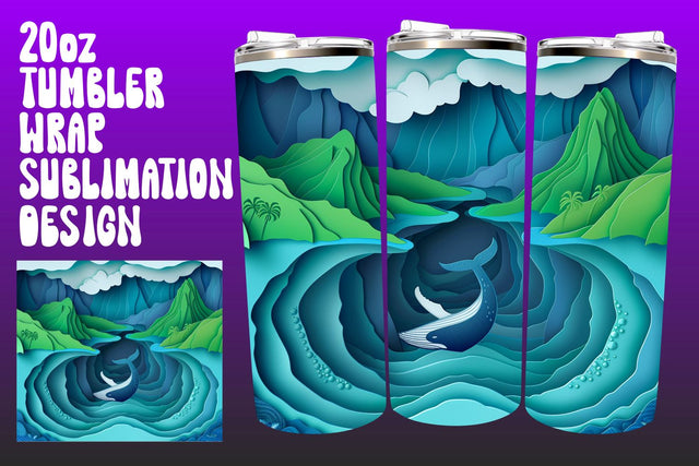 Serene 3D Sun Tumbler Wrap Compilation Sublimation afrosvg 