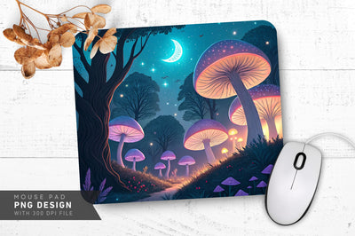 Serene Celestial Mushrooms Mousepad SVG Regulrcrative 