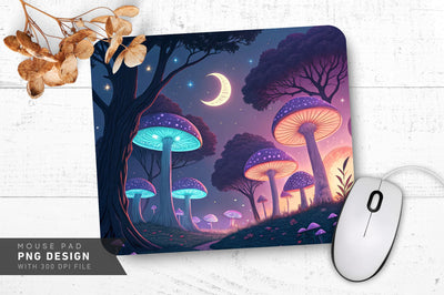Serene Celestial Mushrooms Mousepad SVG Regulrcrative 
