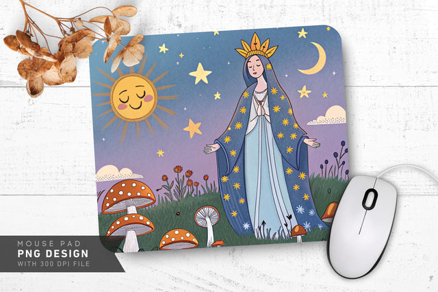 Serene Fantasy Mushrooms Mousepad Sublimation Regulrcrative 