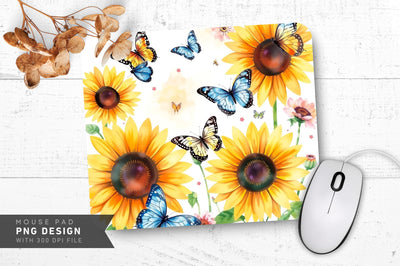 Serene Floral Whimsy Mousepad Sublimation Regulrcrative 