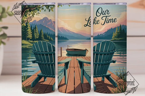 Serene Lake Time 20oz Tumbler Wrap Sublimation sassyprint 