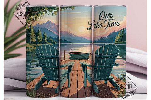 Serene Lake Time 20oz Tumbler Wrap Sublimation sassyprint 