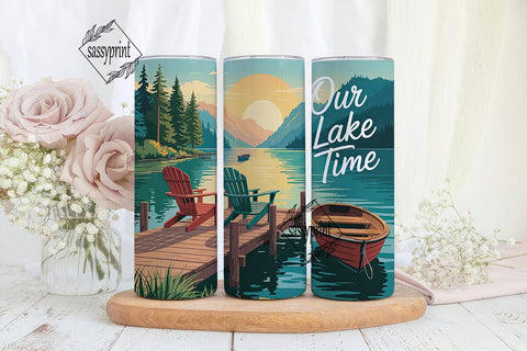 Serene Lake Time 20oz Tumbler Wrap Sublimation sassyprint 