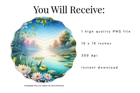 Serene Lily Lake wind spinner sublimation design Sublimation BijouBay 