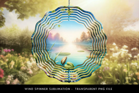 Serene Lily Lake wind spinner sublimation design Sublimation BijouBay 