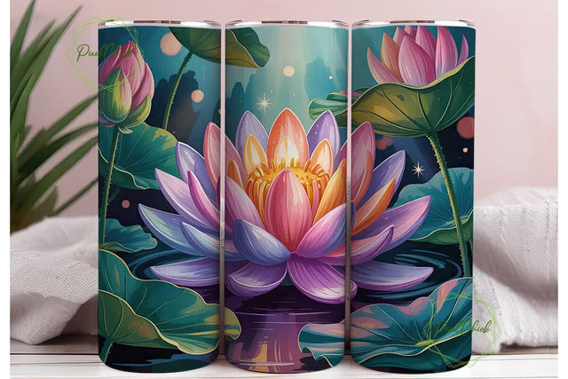 Serene Lotus 20oz Tumbler Wrap Sublimation PixelChick 