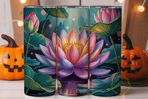 Serene Lotus 20oz Tumbler Wrap Sublimation PixelChick 