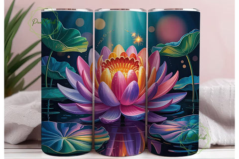 Serene Lotus 20oz Tumbler Wrap Sublimation PixelChick 
