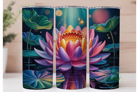 Serene Lotus 20oz Tumbler Wrap Sublimation PixelChick 