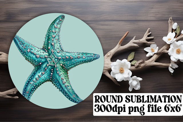 Serene Marine Life Watercolor Ornaments - Sublimation Keychain Coasters Sublimation afrosvg 