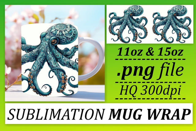 Serene Oceanic Fish Sublimation Design, Coastal Marine Life Mug Wrap Sublimation afrosvg 