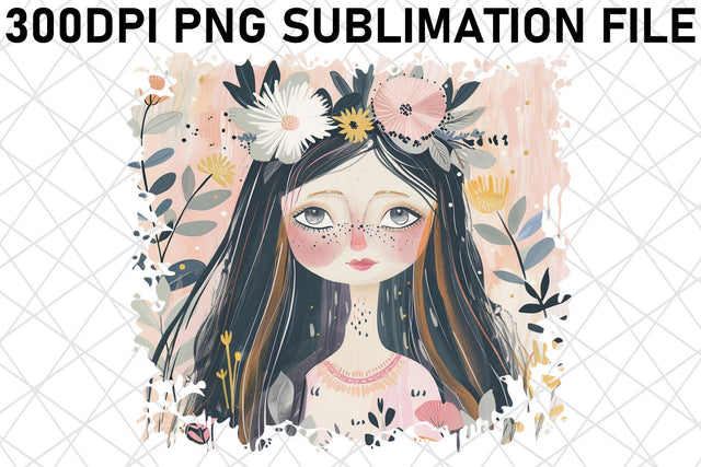 Serene Portrait Art PNG Design - Sublimation Sublimation afrosvg 