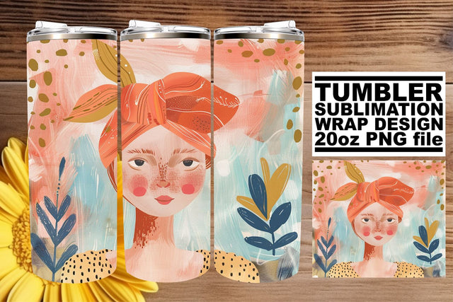 Serene Portrait Art Tumbler Design - Sublimation 20oz Sublimation afrosvg 