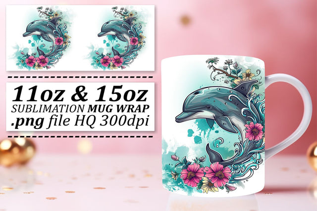 Serene Sea Creatures Sublimation Pattern, Coastal Fishy Delight Mug Art Sublimation afrosvg 