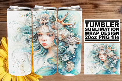 Serene Sea Maiden Sublimation Wrap Collection Sublimation afrosvg 