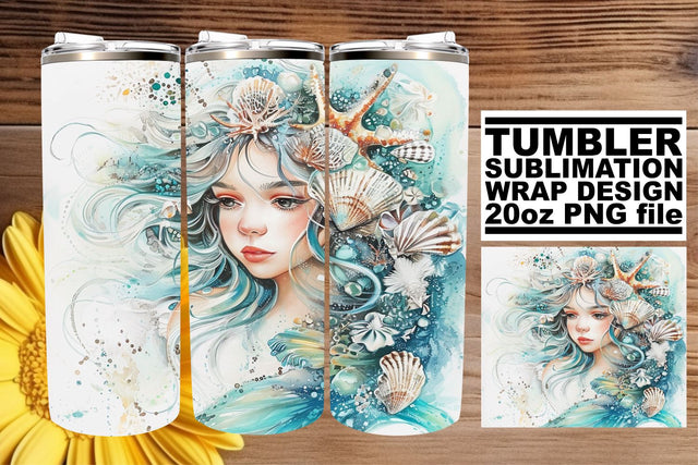 Serene Sea Maiden Sublimation Wrap Collection Sublimation afrosvg 