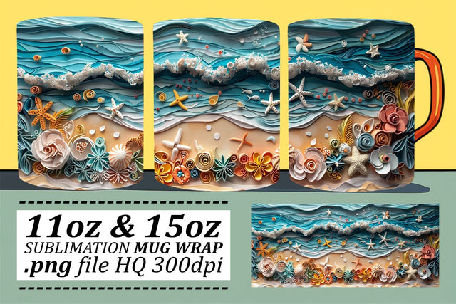 Serene Sea Mug Design Sublimation Sublimation afrosvg 