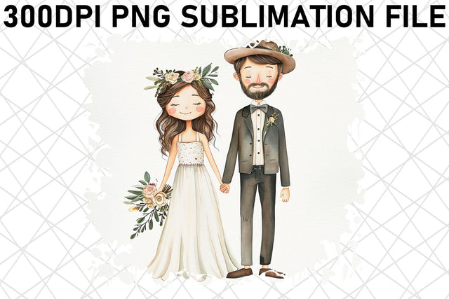 Serene Serenity: Watercolor Wedding Elements Sublimation afrosvg 