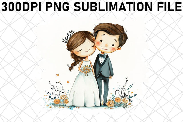Serene Silhouettes: Bride & Groom Sublimation Pack Sublimation afrosvg 