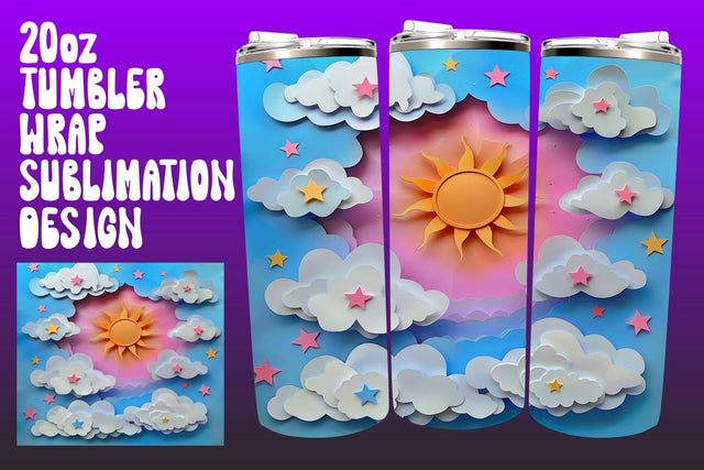 Serene Sunrise Tumbler Sublimation Artwork Sublimation afrosvg 