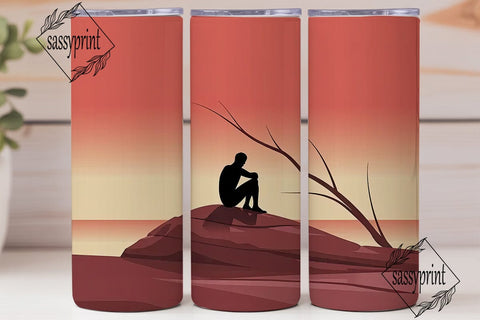 Serene Sunset Tumbler Wrap Sublimation sassyprint 