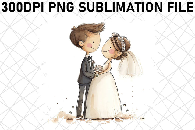 Serene Symphony: Bride & Groom Sublimation Pack Sublimation afrosvg 