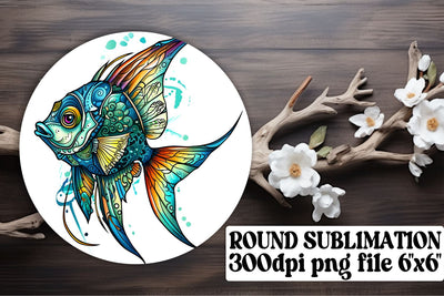 Serene Undersea Round Sublimation - Sublimation Keychain Coasters Sublimation afrosvg 