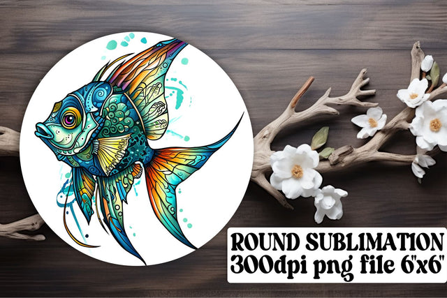 Serene Undersea Round Sublimation - Sublimation Keychain Coasters Sublimation afrosvg 