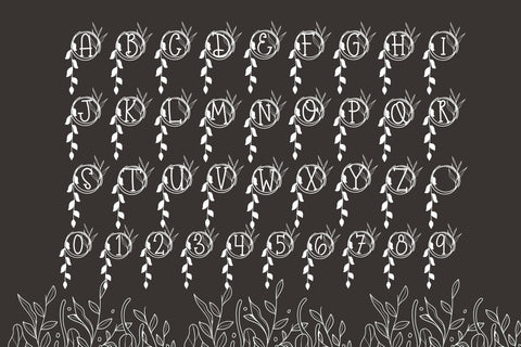 Serene Vine Monogram Font Dm Letter Studio 
