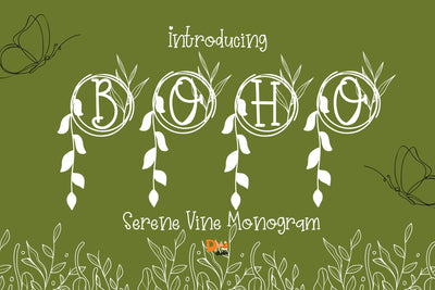 Serene Vine Monogram Font Dm Letter Studio 