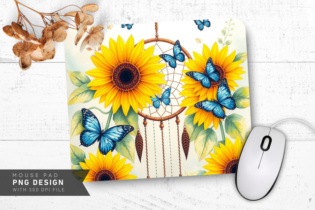 Serene Watercolor Sunflowers Mousepad Design Sublimation Regulrcrative 