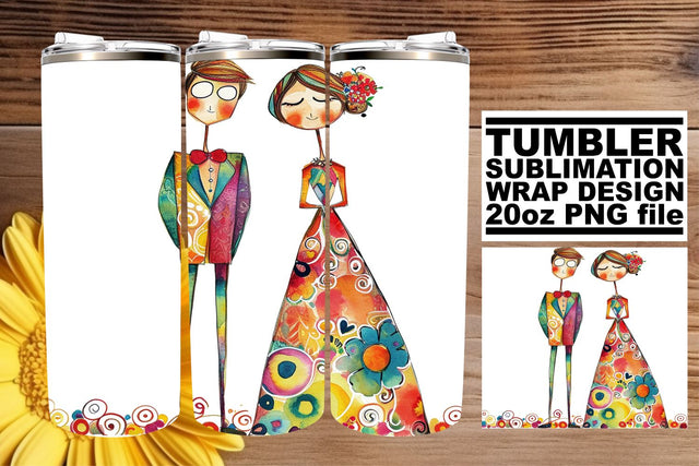 Serene Watercolor Wedding Tumbler: Eternal Love 20oz Blend Sublimation afrosvg 