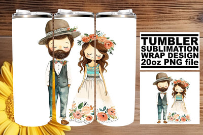 Serene Watercolor Wedding Tumbler: Eternal Love 20oz Blend Sublimation afrosvg 