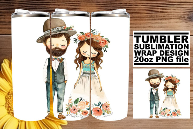 Serene Watercolor Wedding Tumbler: Eternal Love 20oz Blend Sublimation afrosvg 