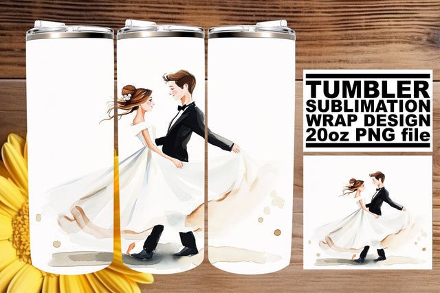 Serene Watercolor Wedding Tumbler: Love Whisper 20oz Edition Sublimation afrosvg 